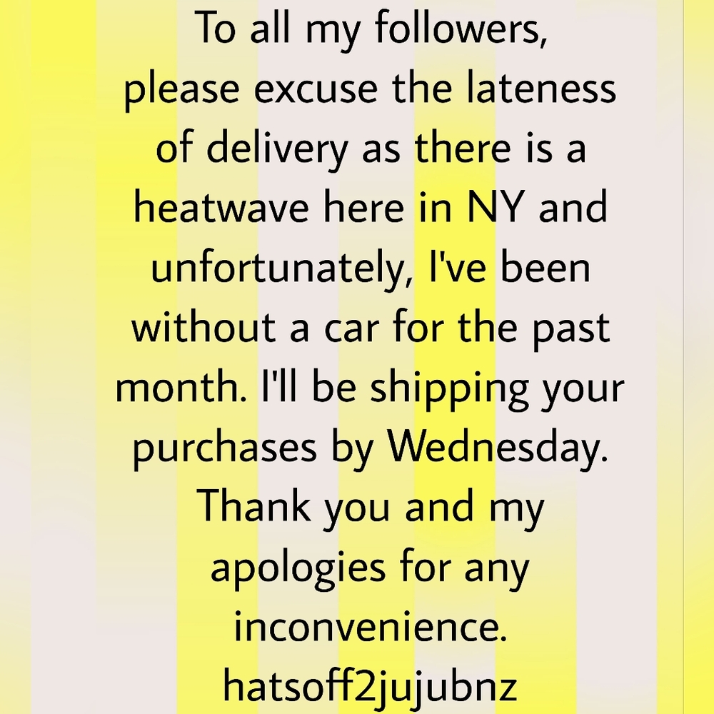 Text Notice Image - Shipping Delay Announcement